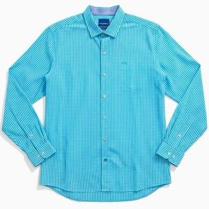 Tommy Bahama NWT Mens XL Blue Gingham Check 100% Pima Cotton
Button Down Shirt